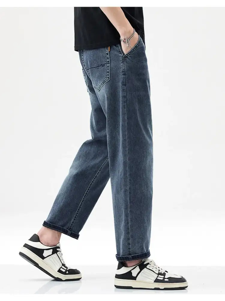 Men’s Vintage Washed Relaxed Fit Straight Leg Jeans