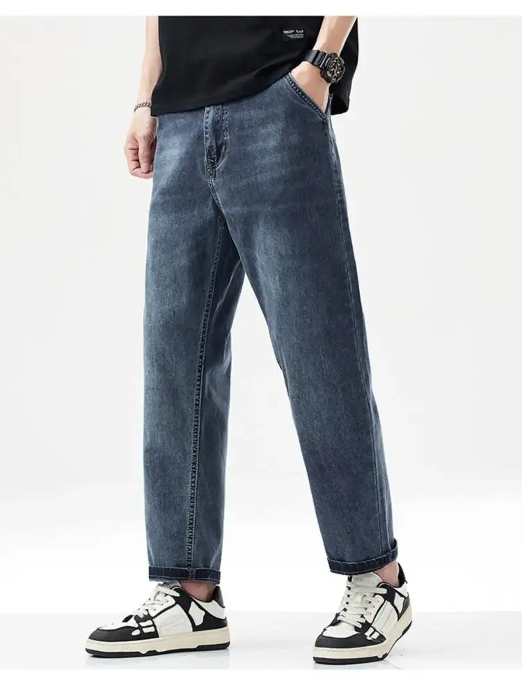 Men’s Vintage Washed Relaxed Fit Straight Leg Jeans