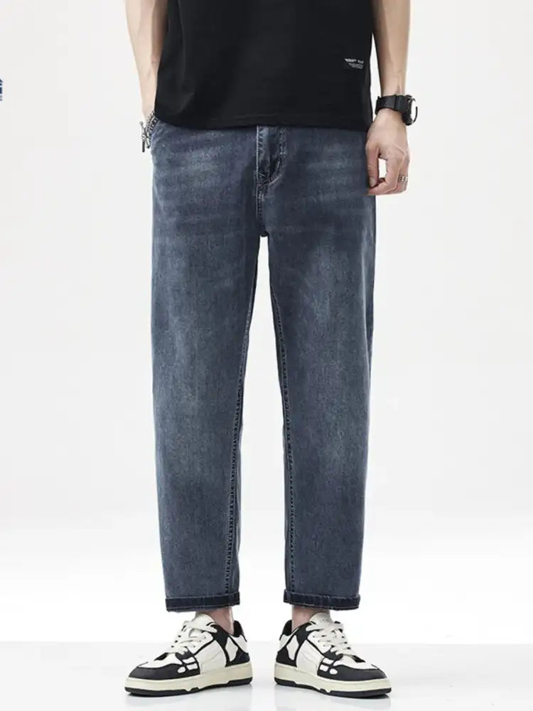 Men’s Vintage Washed Relaxed Fit Straight Leg Jeans