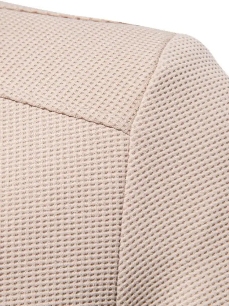 Men’s Waffle Knit Baseball Collar Zip Up Jacket