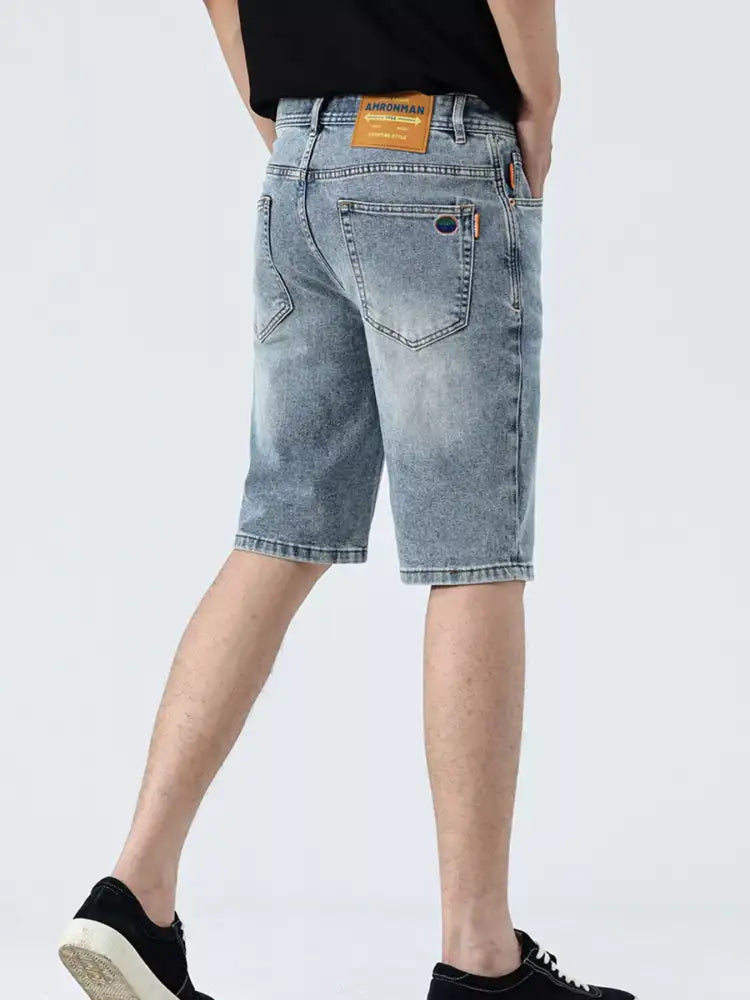 Men’s Wash Denim Shorts with Pockets