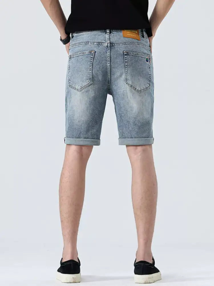 Men’s Wash Denim Shorts with Pockets