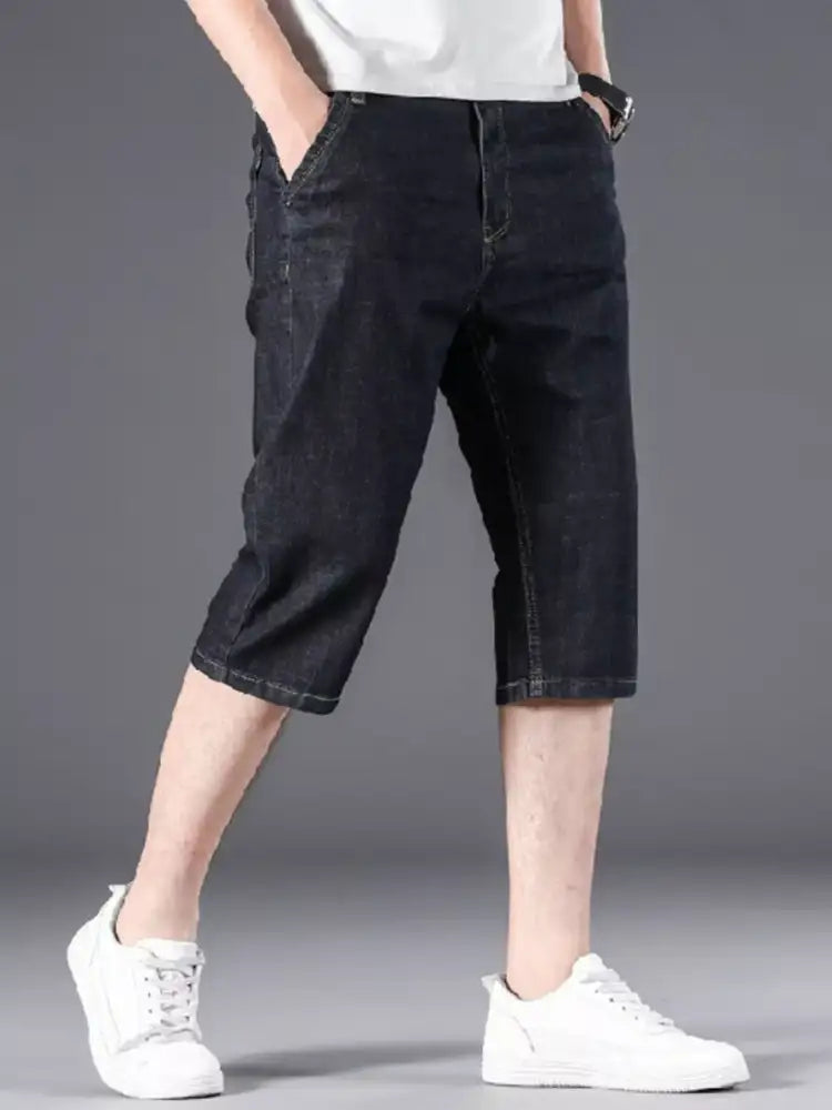 Men’s Wash Denim Shorts with Relaxed Fit