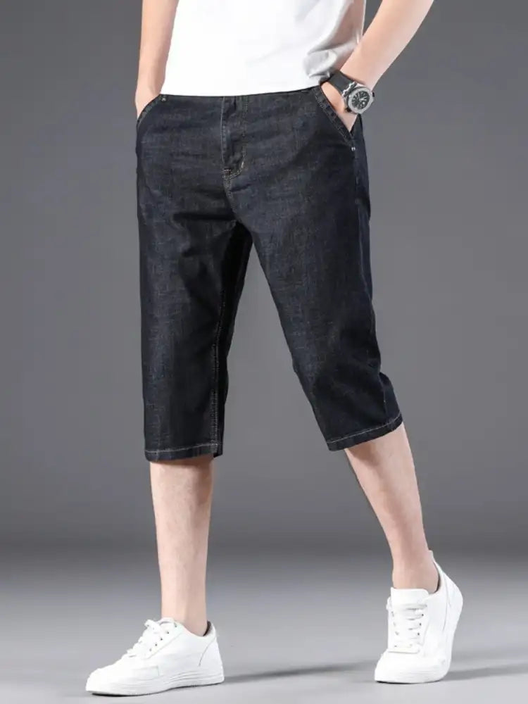 Men’s Wash Denim Shorts with Relaxed Fit