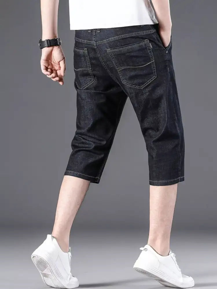 Men’s Wash Denim Shorts with Relaxed Fit