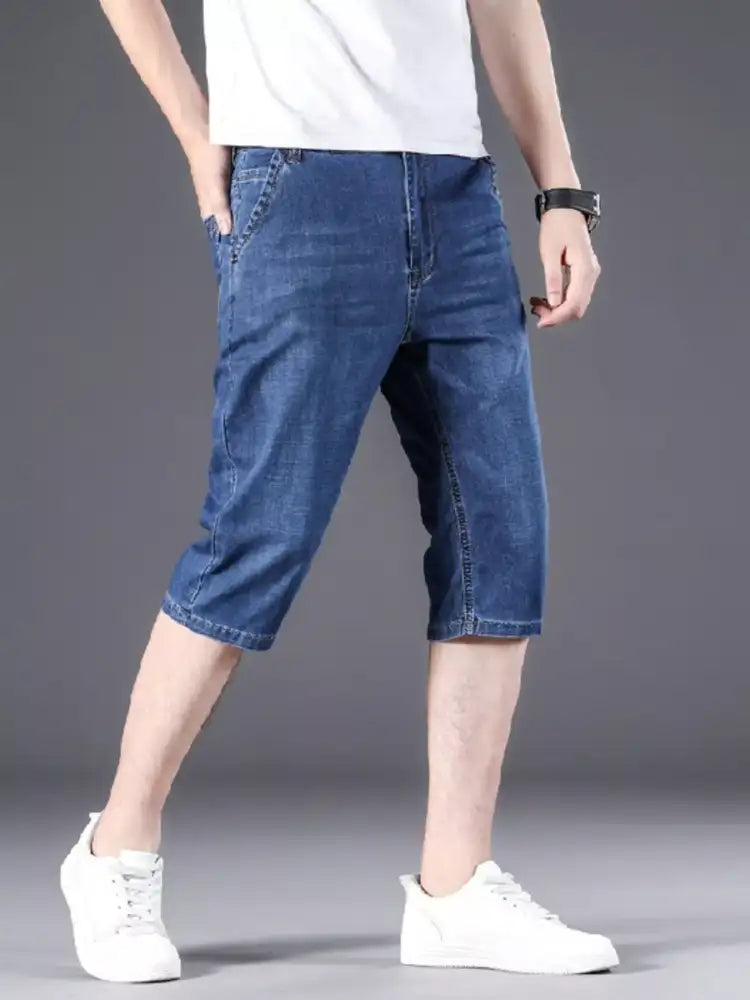 Men’s Wash Denim Shorts with Relaxed Fit