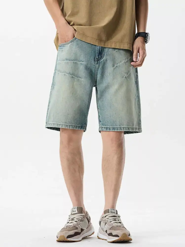 Men’s Wash Loose Fit Denim Shorts