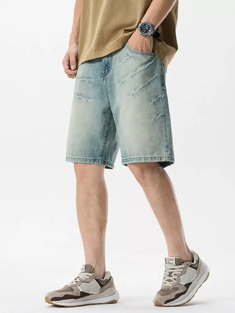 Men’s Wash Loose Fit Denim Shorts