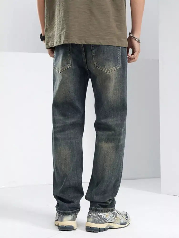 Men’s Wash Relaxed Fit Wide Leg Jeans