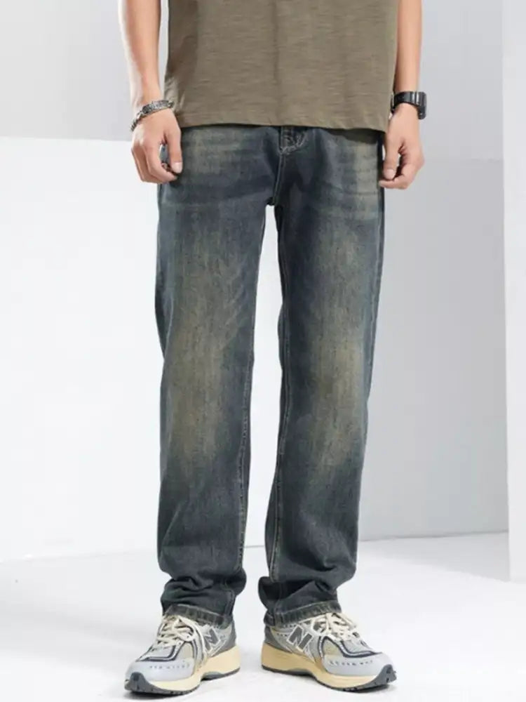 Men’s Wash Relaxed Fit Wide Leg Jeans