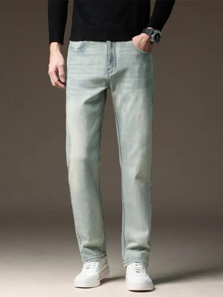 Men’s Wash Straight Fit Casual Jeans