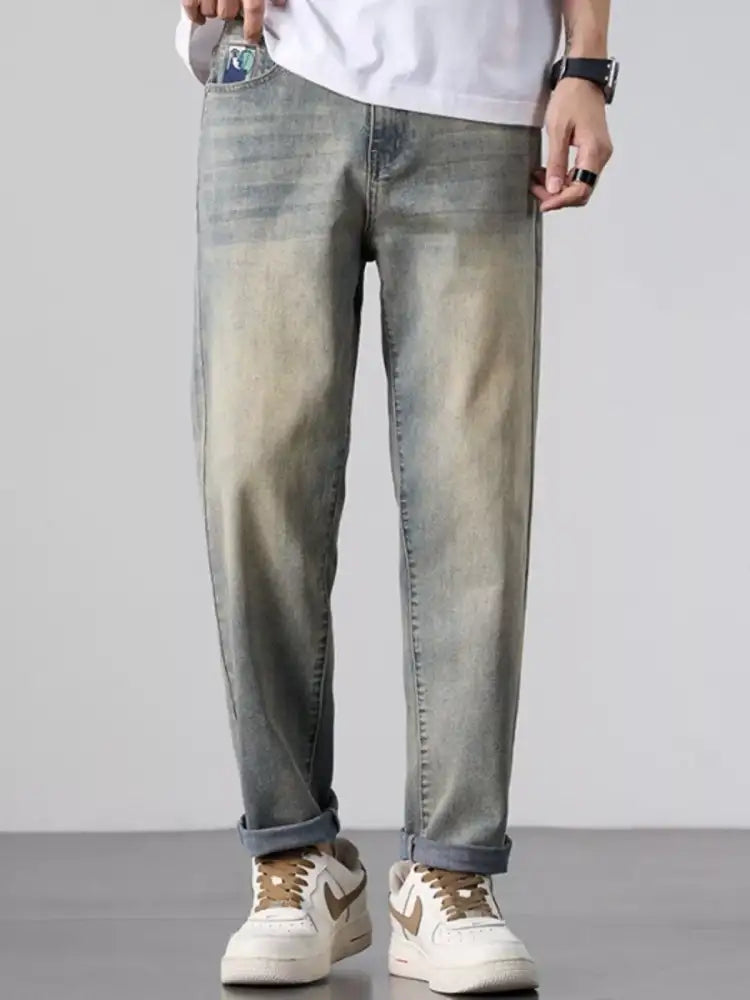 Men’s Wash Straight Leg Jeans