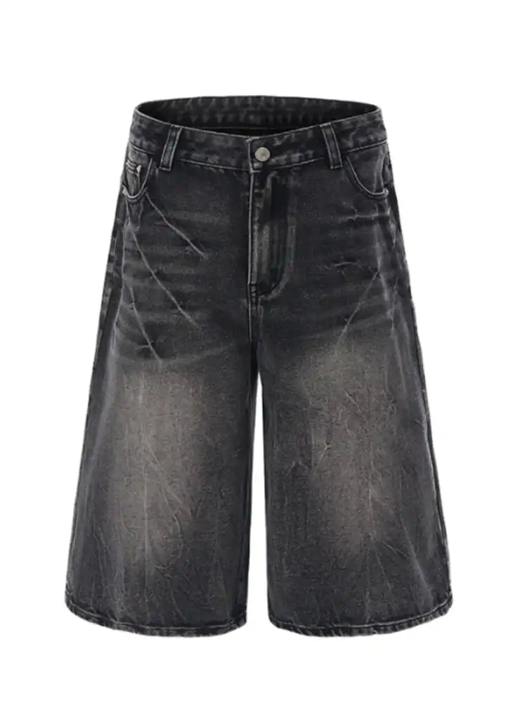 Men’s Wash Wide Leg Denim Shorts