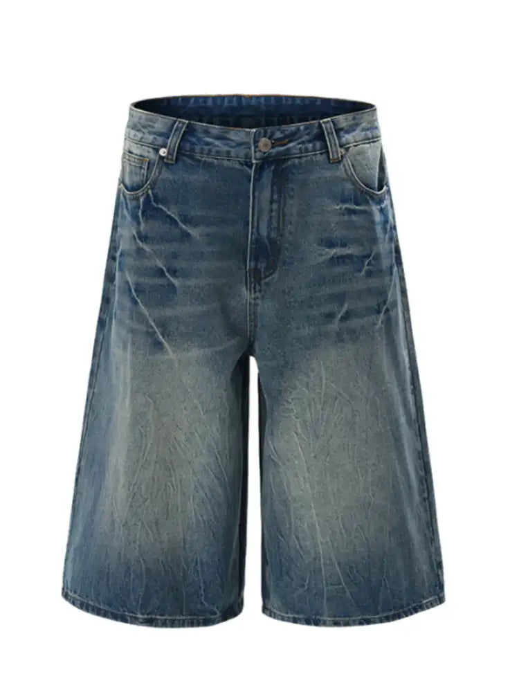 Men’s Wash Wide Leg Denim Shorts