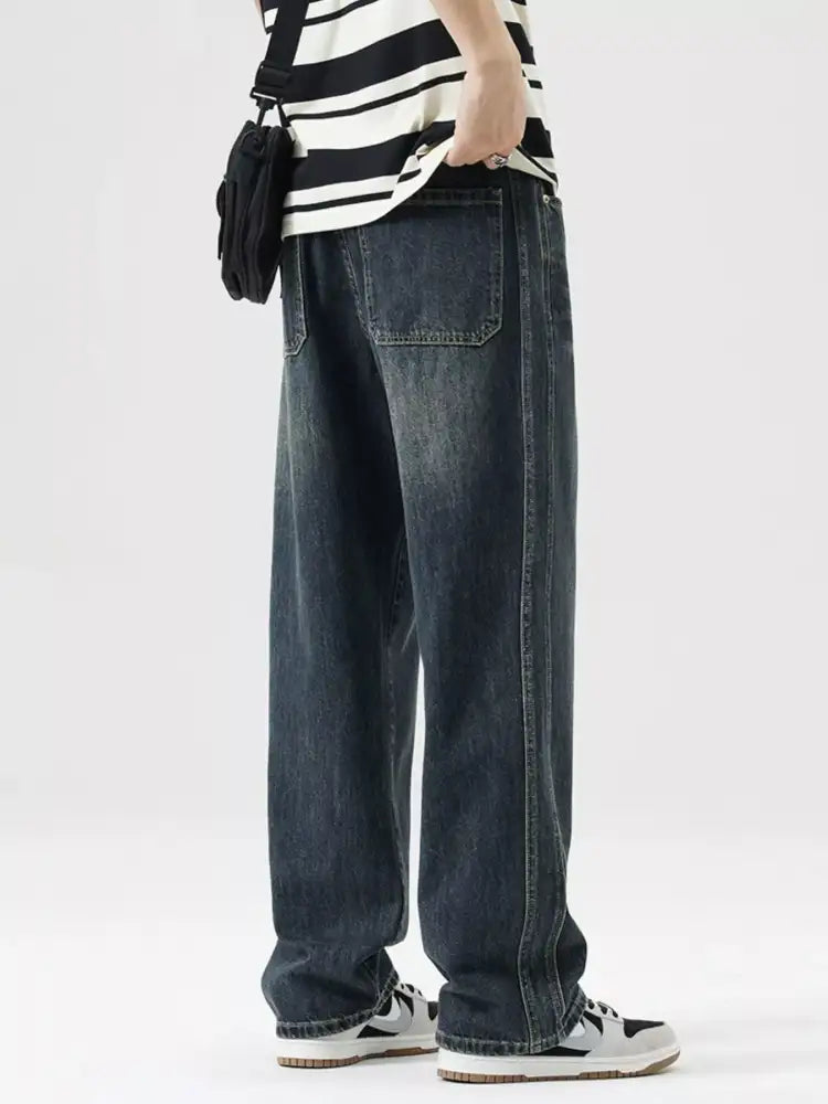 Men’s Wash Wide Leg Jeans