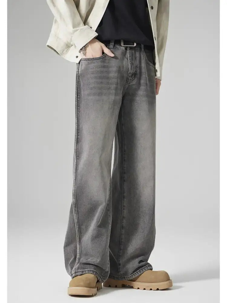 Men’s Wash Wide Leg Jeans