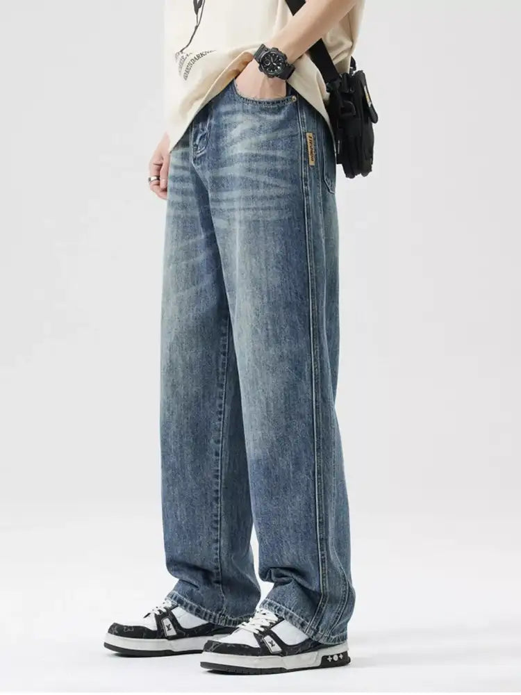 Men’s Wash Wide Leg Jeans