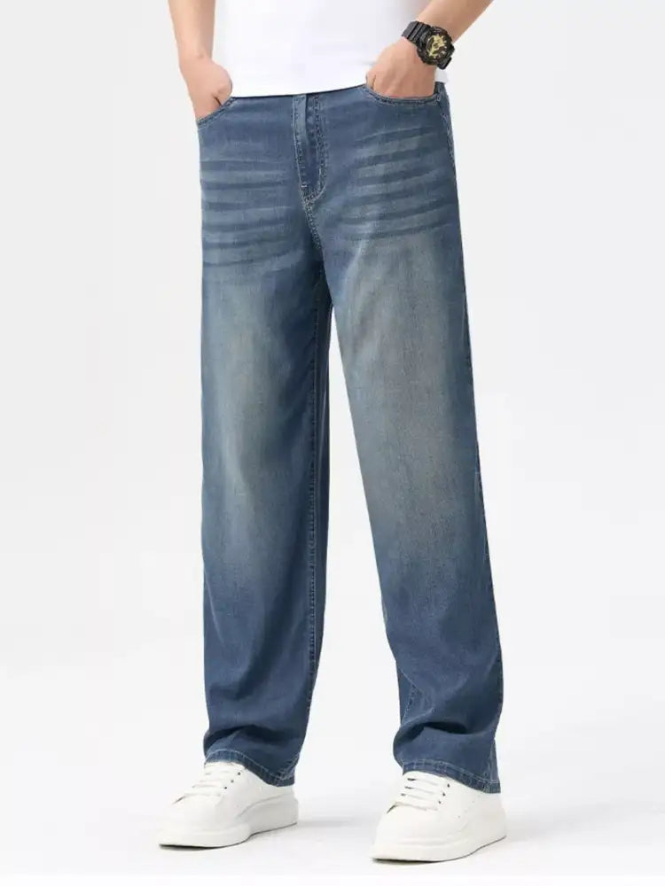 Men’s Wash Wide Leg Jeans