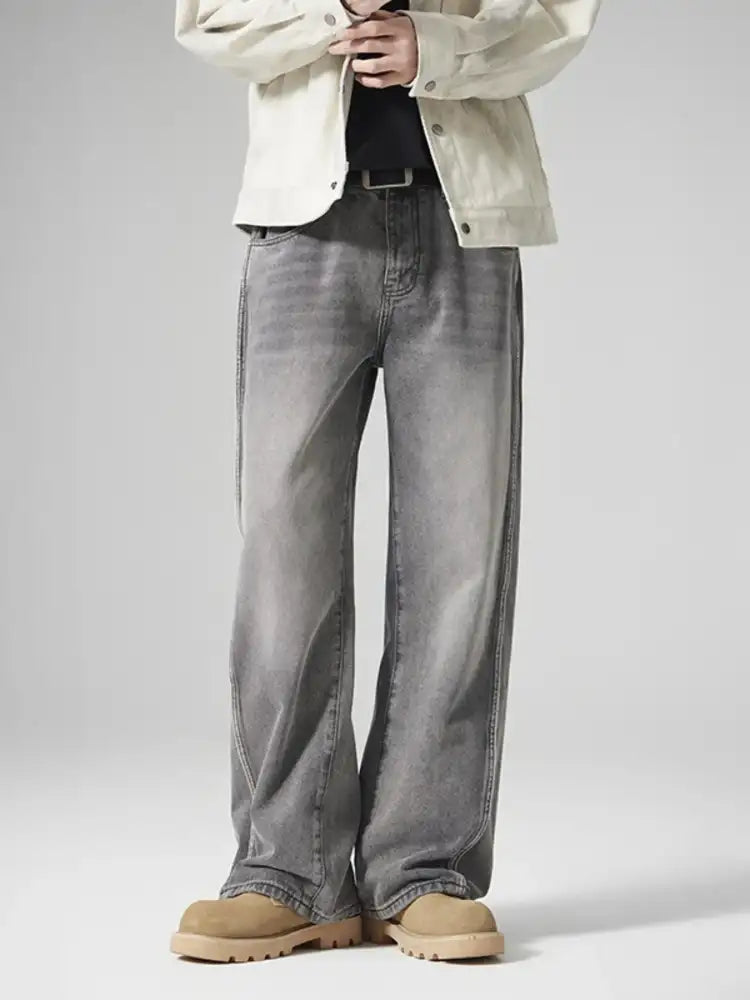 Men’s Wash Wide Leg Jeans
