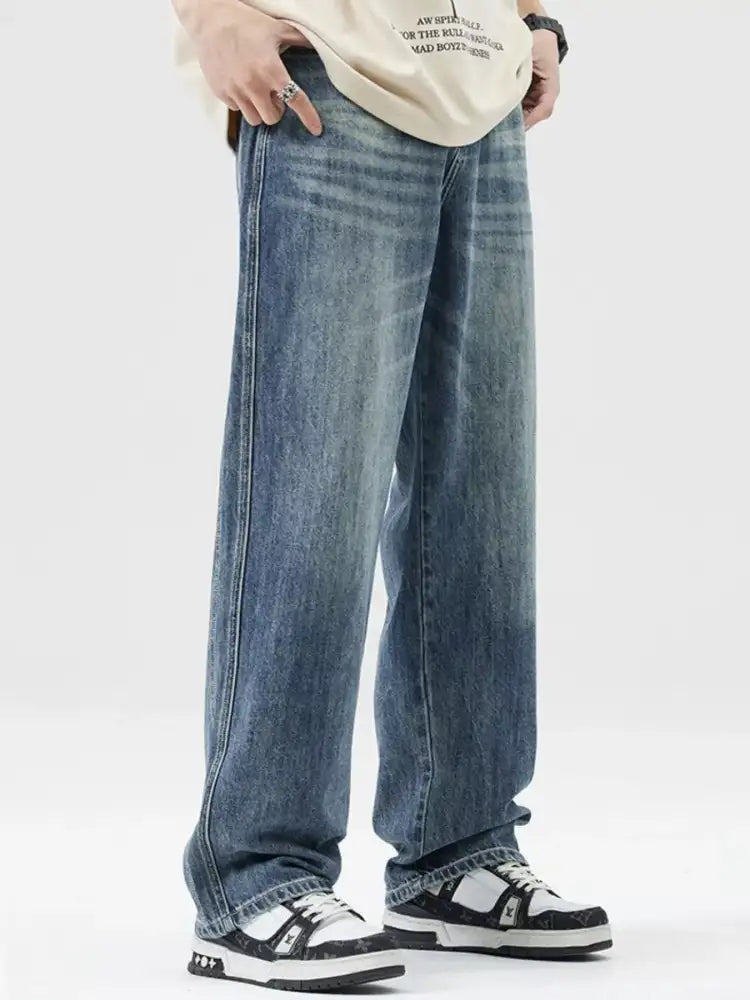 Men’s Wash Wide Leg Jeans