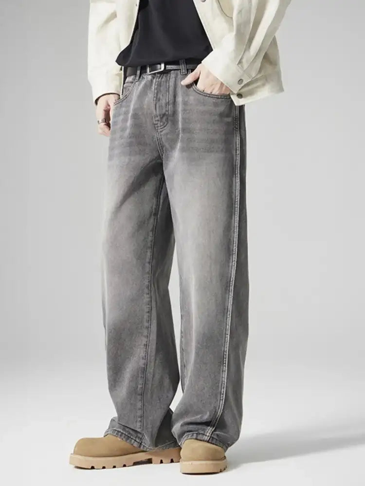 Men’s Wash Wide Leg Jeans