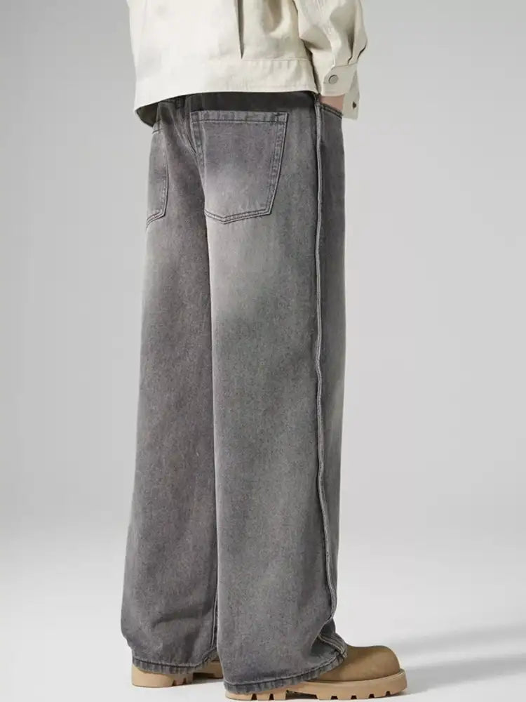 Men’s Wash Wide Leg Jeans