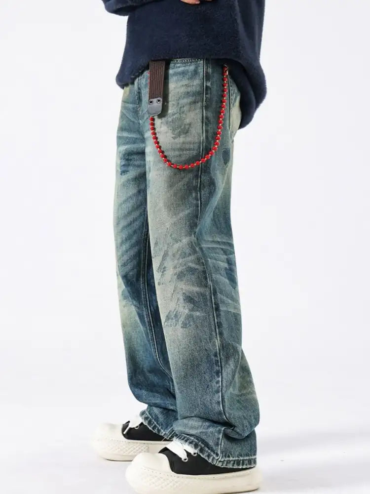 Men’s Wash Wide Leg Jeans