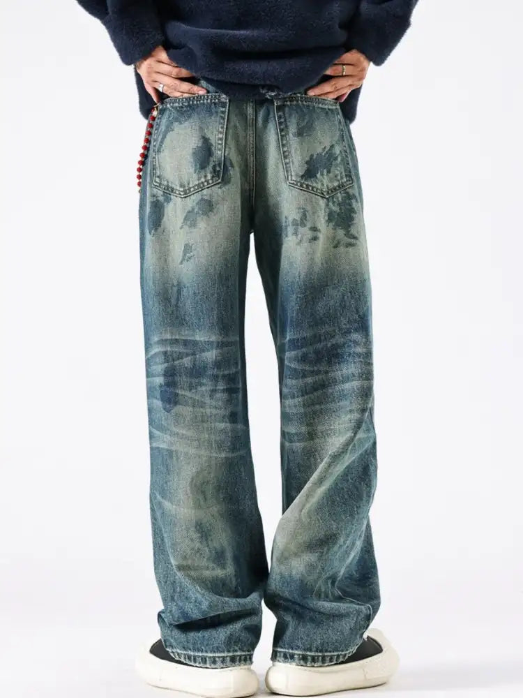 Men’s Wash Wide Leg Jeans