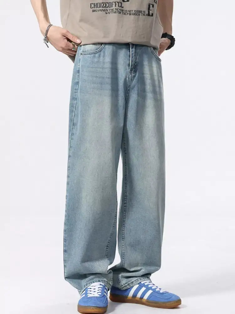 Men’s Wash Wide Leg Jeans