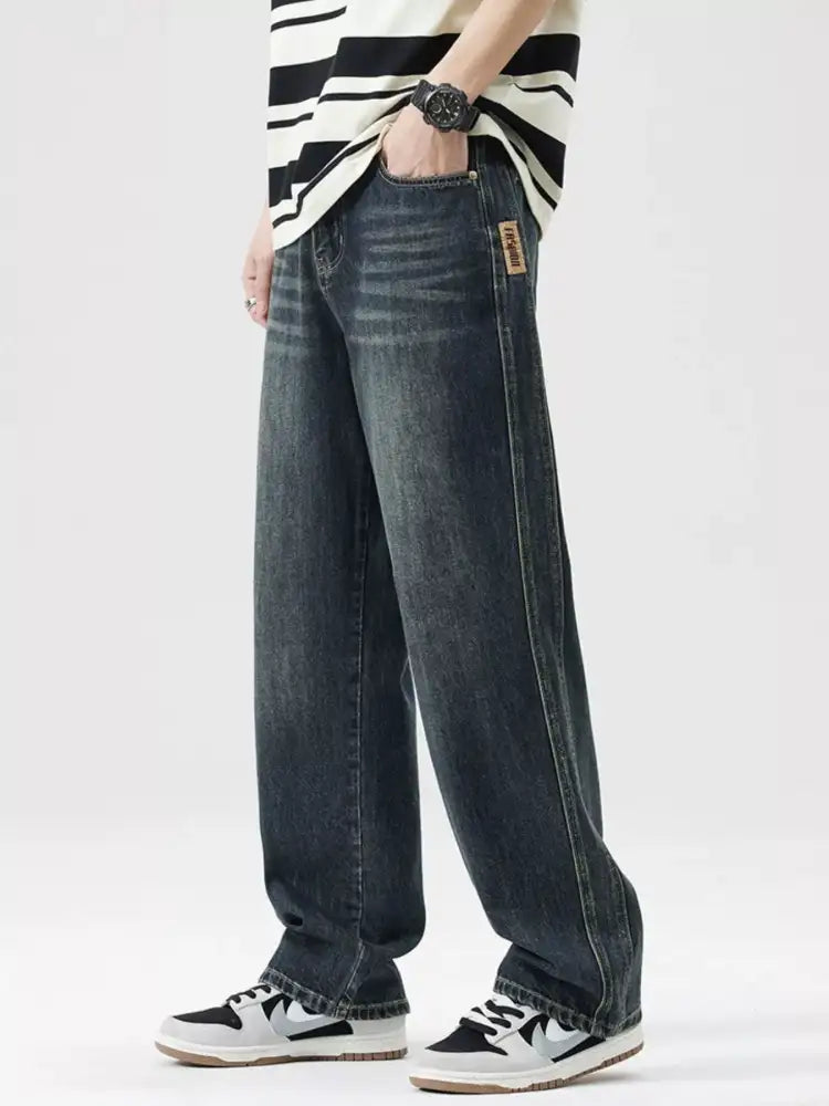Men’s Wash Wide Leg Jeans