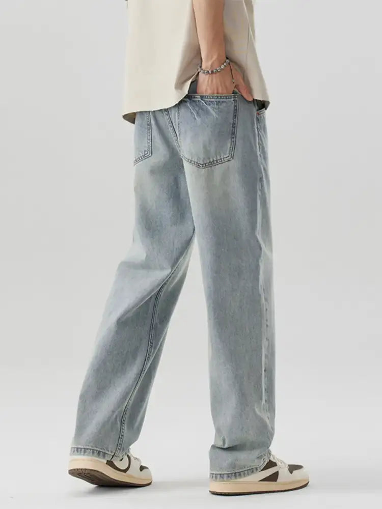 Men’s Wash Wide Leg Jeans