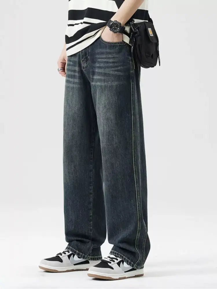 Men’s Wash Wide Leg Jeans