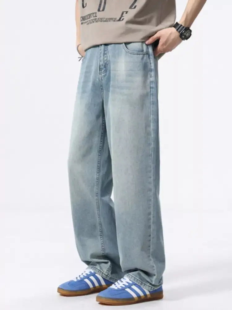 Men’s Wash Wide Leg Jeans