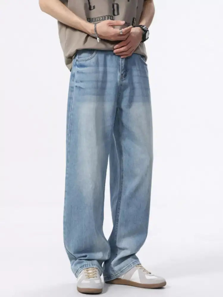 Men’s Wash Wide Leg Jeans