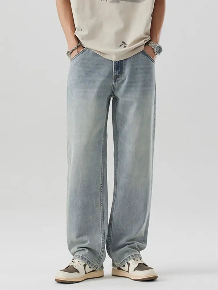 Men’s Wash Wide Leg Jeans