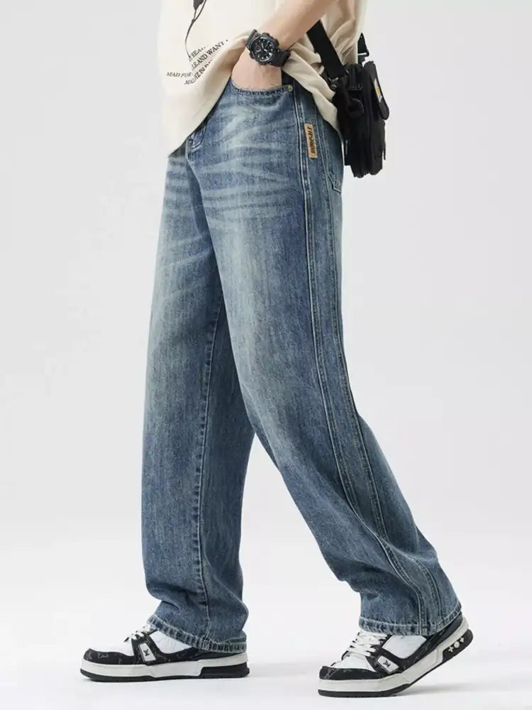 Men’s Wash Wide Leg Jeans