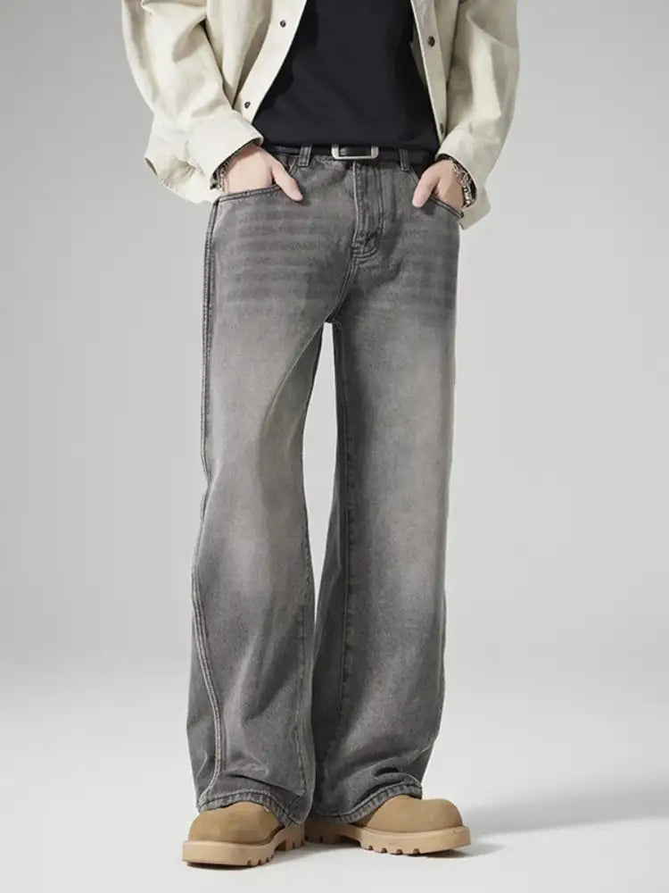 Men’s Wash Wide Leg Jeans