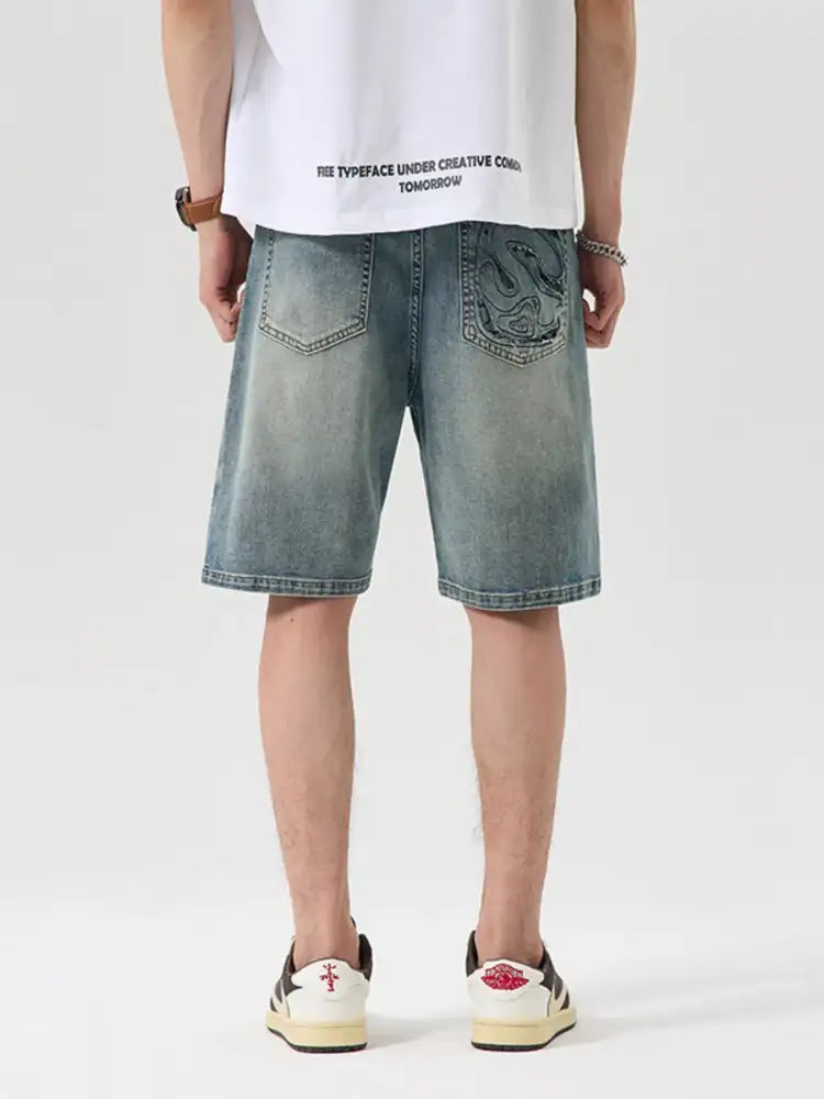 Men’s Washed Denim Shorts