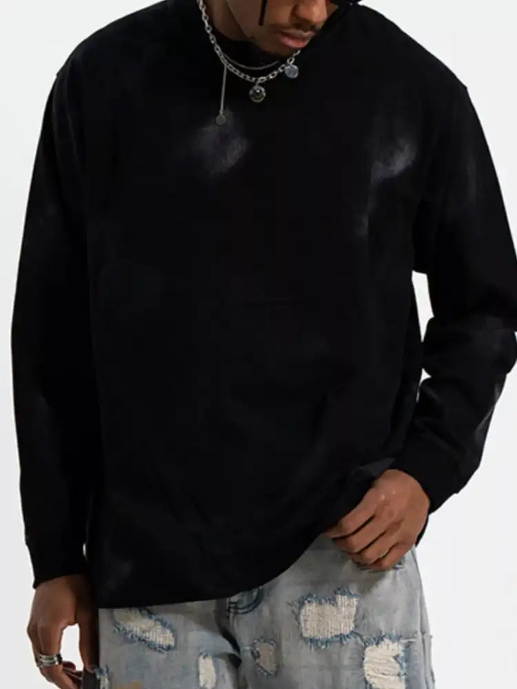Men’s Washed Long Sleeve Cotton T-Shirt
