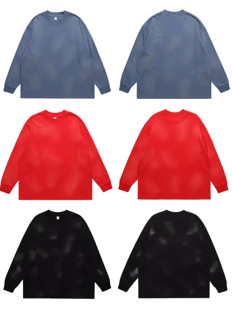 Men’s Washed Long Sleeve Cotton T-Shirt