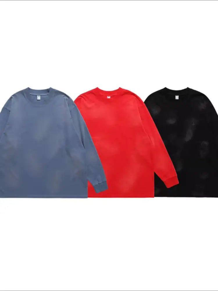 Men’s Washed Long Sleeve Cotton T-Shirt