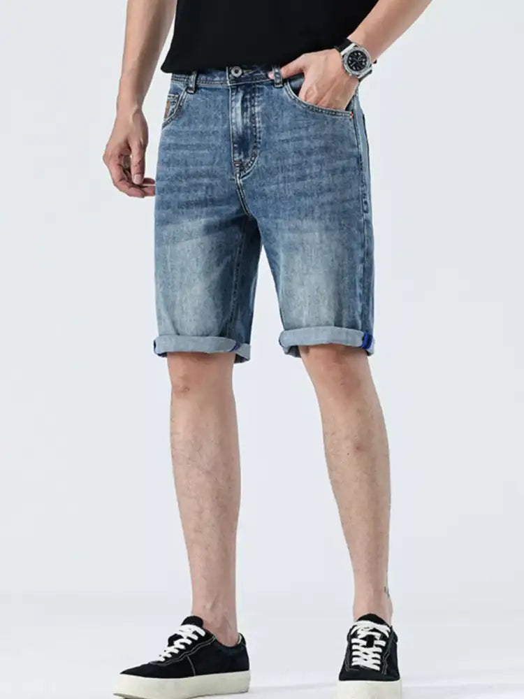 Men’s Washed Loose Fit Denim Shorts