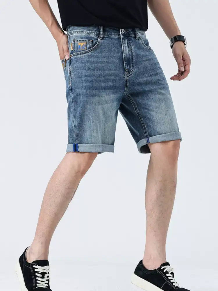 Men’s Washed Loose Fit Denim Shorts