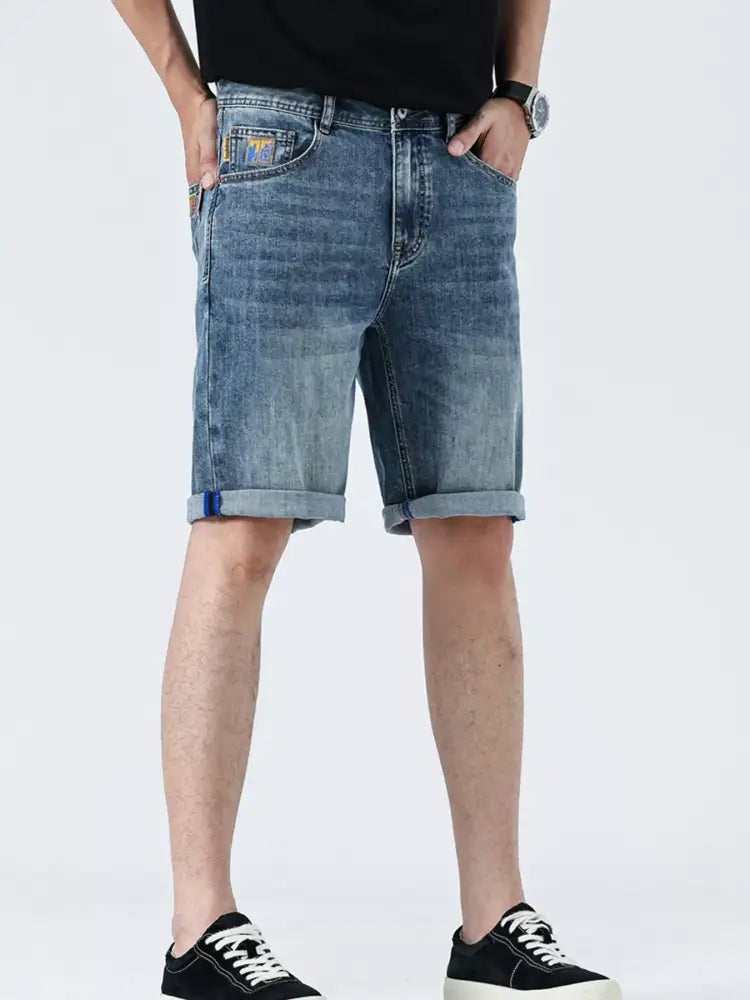 Men’s Washed Loose Fit Denim Shorts
