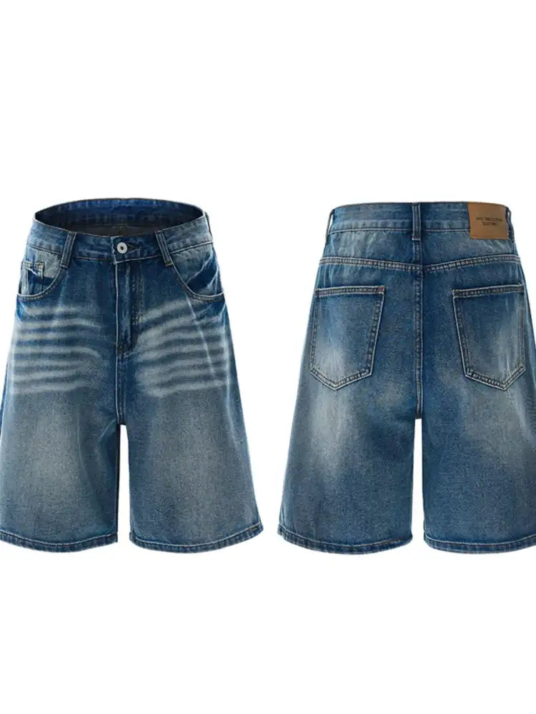 Men’s Washed Loose Fit Denim Shorts