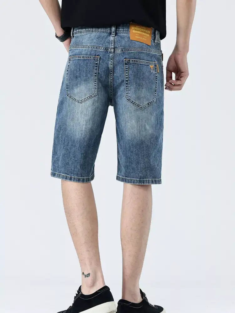 Men’s Washed Loose Fit Denim Shorts