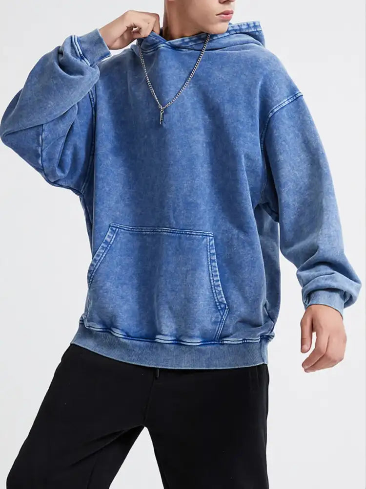 Men’s Washed Oversized Long Sleeve Hoodie