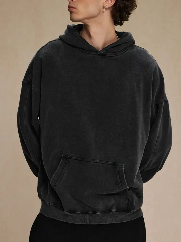 Men’s Washed Oversized Long Sleeve Hoodie