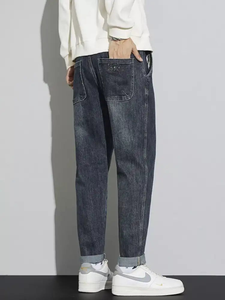 Men’s Washed Relaxed Fit Cuffed Jeans