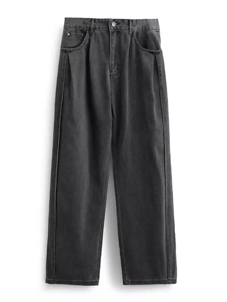 Men’s Washed Relaxed Fit Wide Leg Jeans